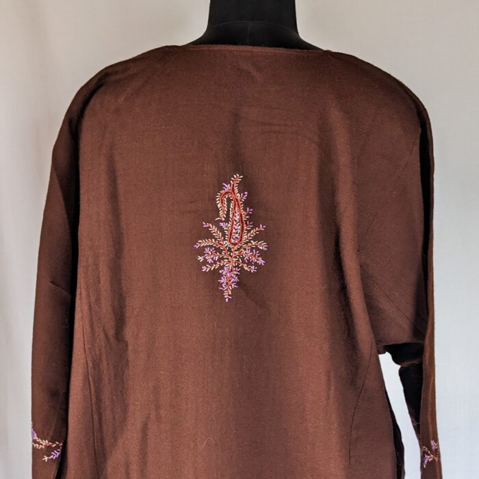 Brown Hand Sozni 56 Count Pheran - Image 3