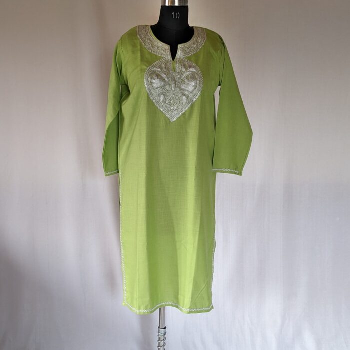 Green Ruby Cotton Tilla Kurta - Image 2