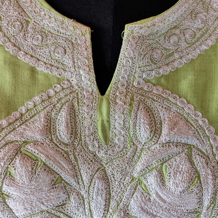 Green Ruby Cotton Tilla Kurta - Image 3
