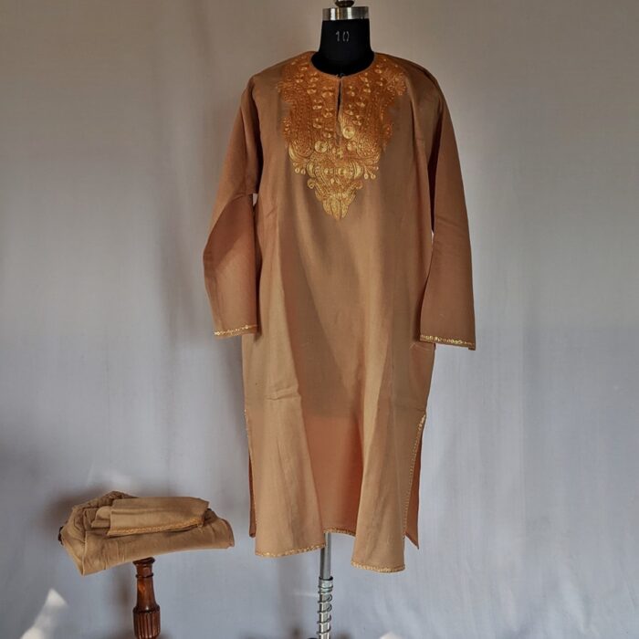 Dark Nude Raffal Tilla Pheran Set with Pant
