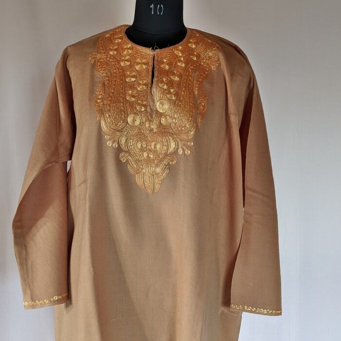 Dark Nude Raffal Tilla Pheran Set with Pant - Image 2
