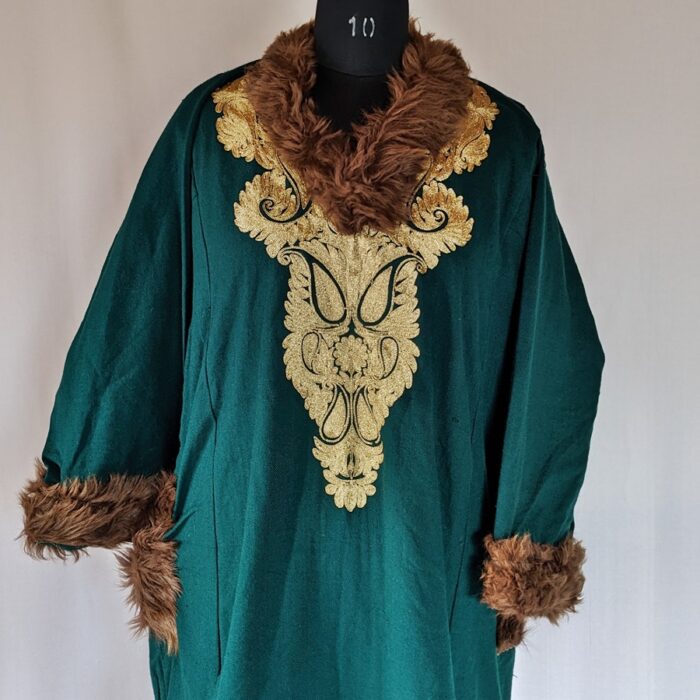 Green Cashmilon Pheran with Fur