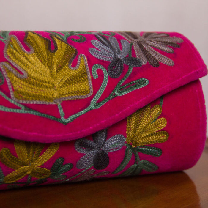 Pink Clutch with Aari Embroidery - Image 2