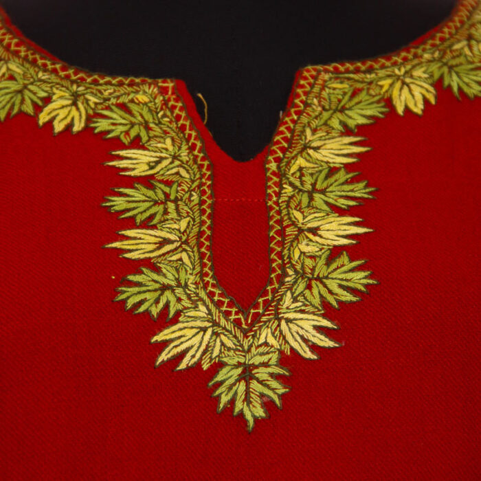 Rust Hand Sozni Raffal Pheran - Image 3