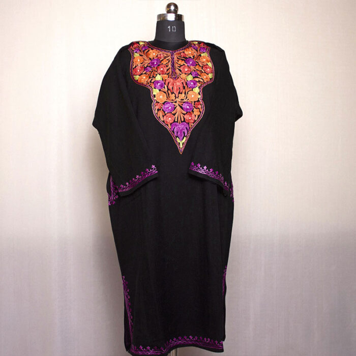 Black Chinari Aari Fine Cashmilon Phiran - Image 2