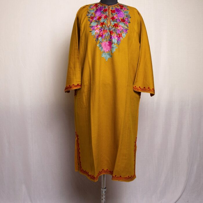Mustard Pun Cashmilon Aari Pheran - Image 2