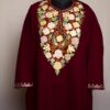 Maroon Posh Cashmilon Aari Pheran