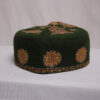 Dark Green Pure Pashmina Hand Sozni Cap