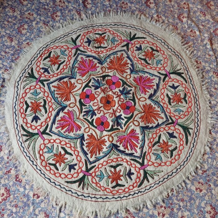 Chinari Handmade Aari Embroidered Namda Rug 4ft