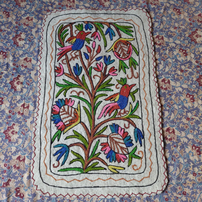 Flora Fauna Handmade Aari Namda Rug 3x2ft
