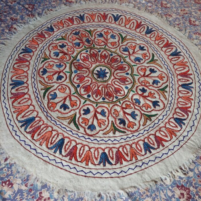 Badshah Handmade Aari Embroidered Namda Rug 4ft