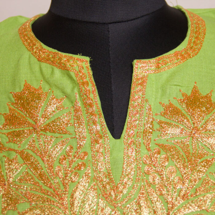 Green Ruby Cotton Tilla Kurta - Image 3