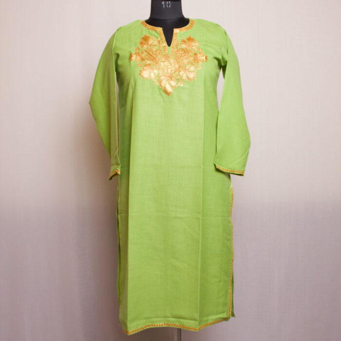 Green Ruby Cotton Tilla Kurta - Image 2