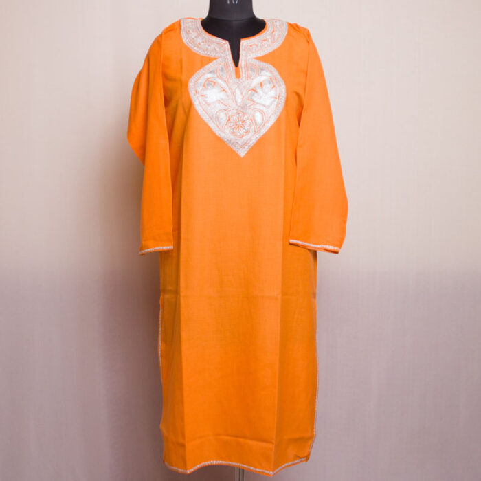 Orange Ruby Cotton Tilla Kurta - Image 2