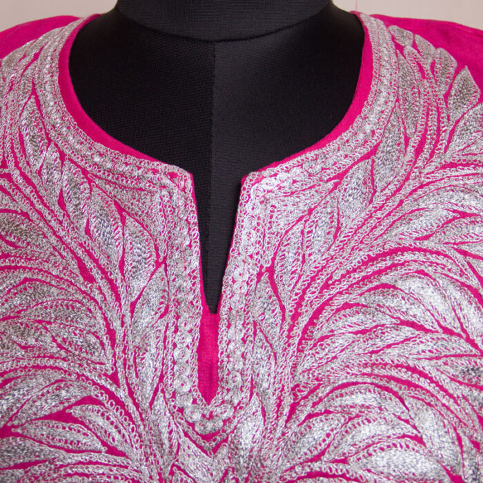 Pink Ruby Cotton Tilla Kurta - Image 3