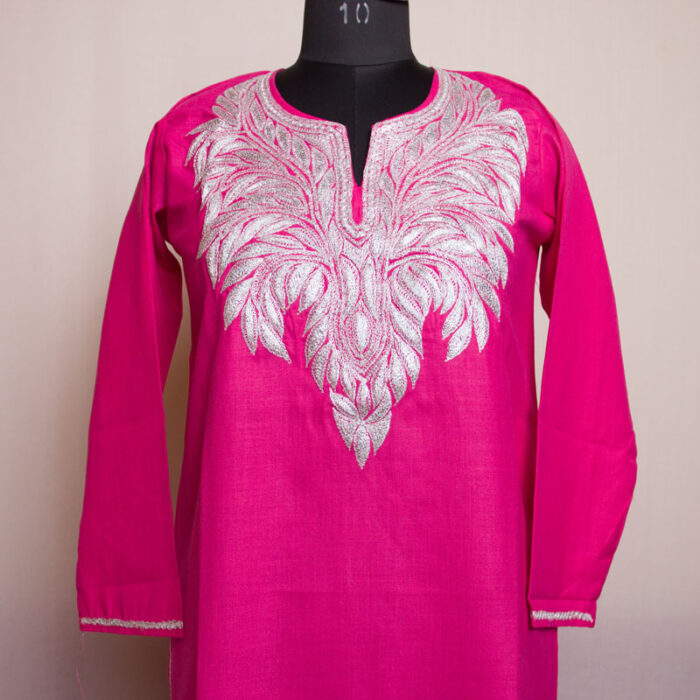 Pink Ruby Cotton Tilla Kurta