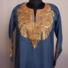 Grey Blue Ruby Cotton Tilla Kurta