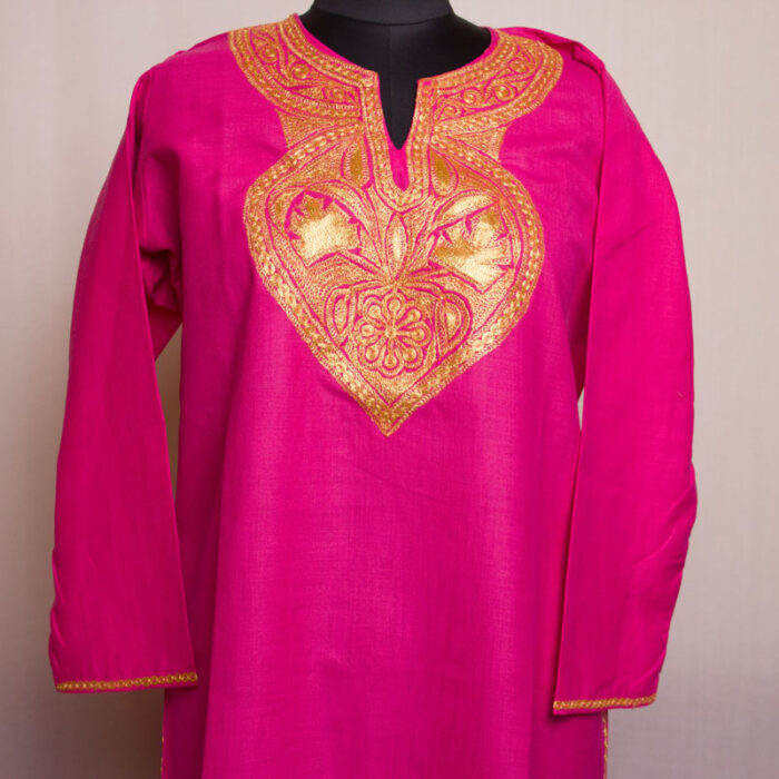 Pink Ruby Cotton Tilla Kurta