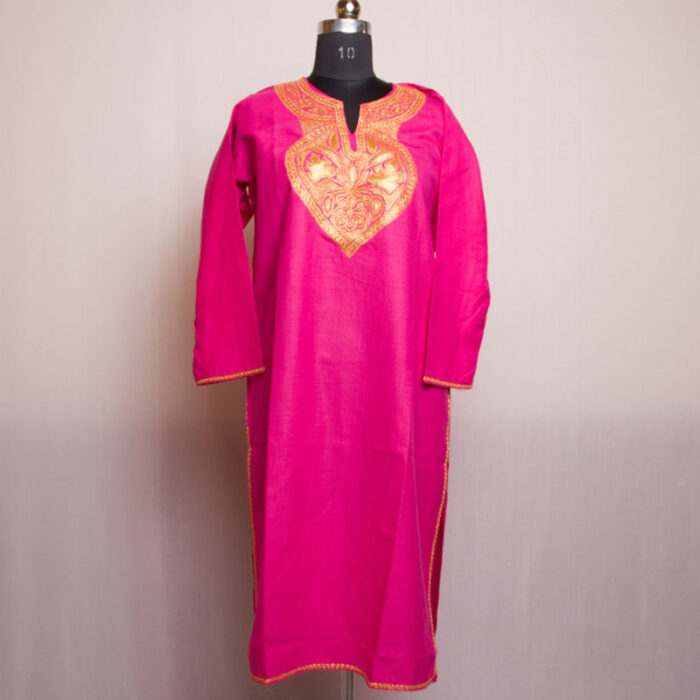 Pink Ruby Cotton Tilla Kurta - Image 2