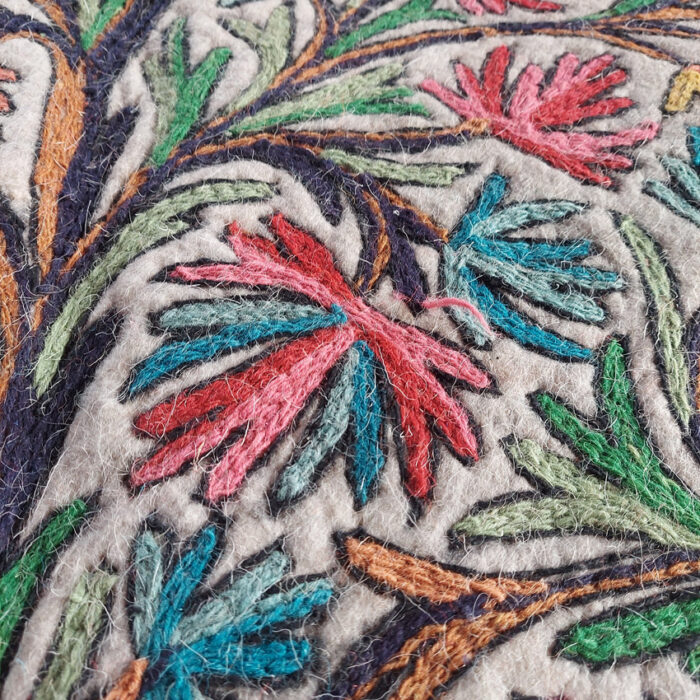 Tree of Life Handmade Double Aari Embroidered Namda Rug 5ft - Image 2