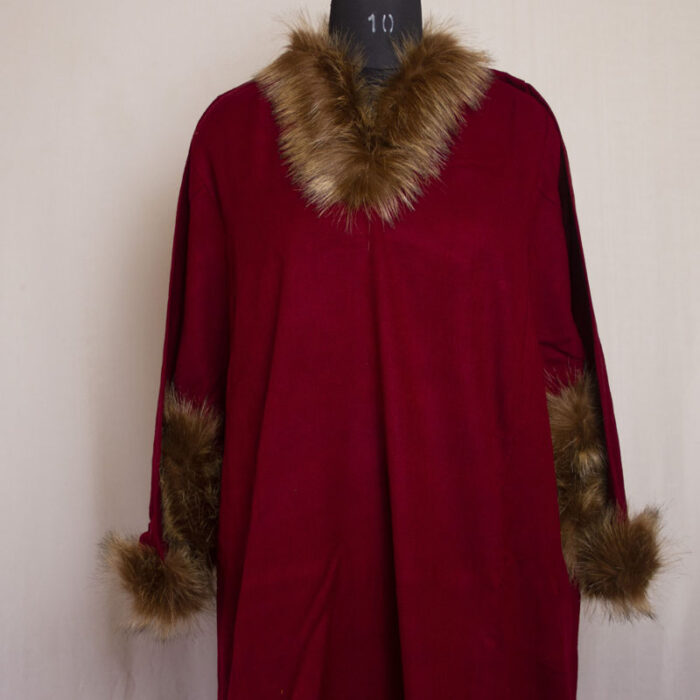 Maroon Cashmilon Fur Pheran