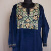 Navy Blue Velvet Chinari Aari Pheran