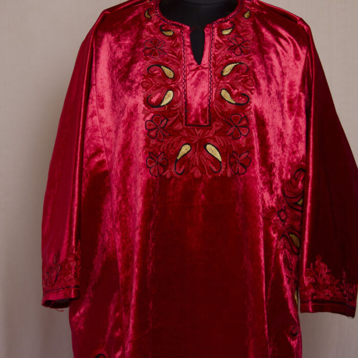 Red Velvet Chinari Aari Pheran
