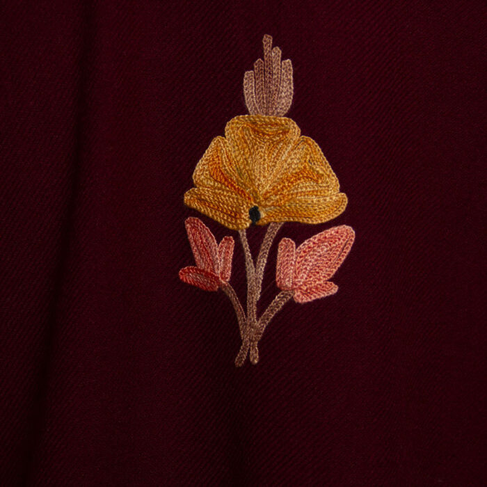 Maroon Nazneen Cashmilon Aari Pheran - Image 4