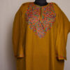 Mustard Qamash Cashmilon Aari Pheran