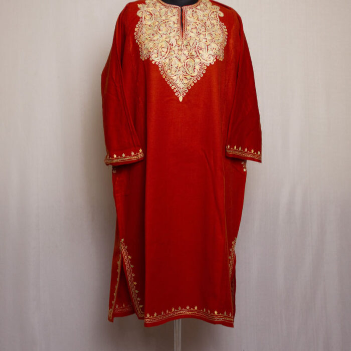 Rust Cashmilon Aari Pheran - Image 2