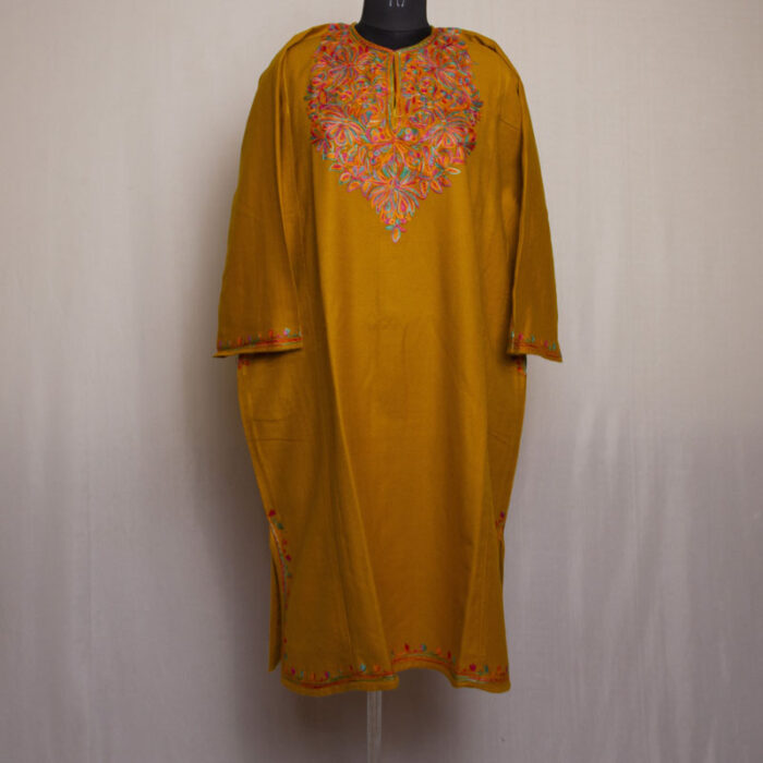 Mustard Posh Cashmilon Aari Pheran - Image 2