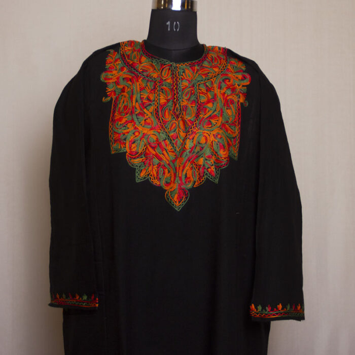 Black Nishat Cashmilon Aari Pheran