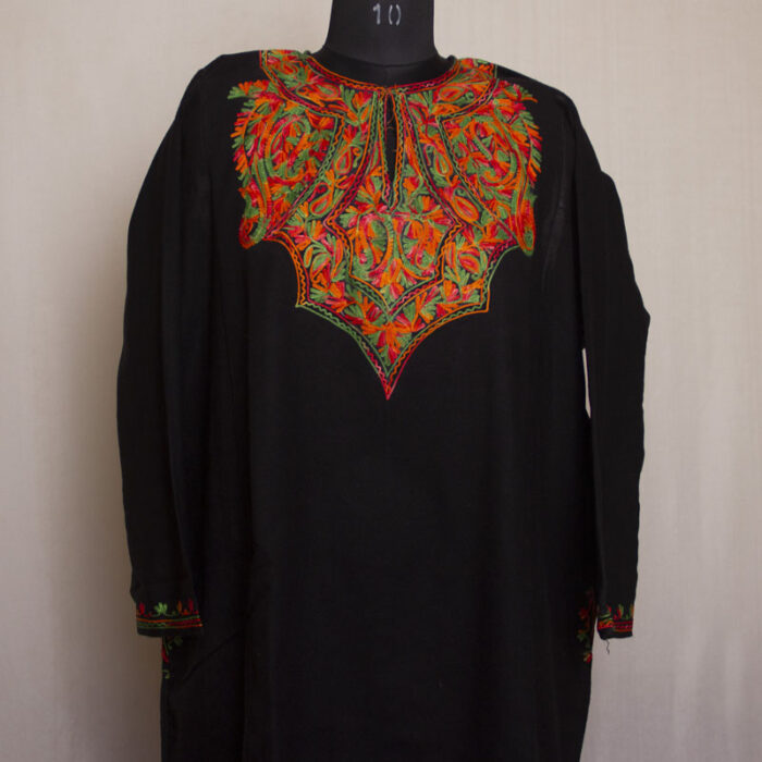 Black Phamb Cashmilon Aari Pheran