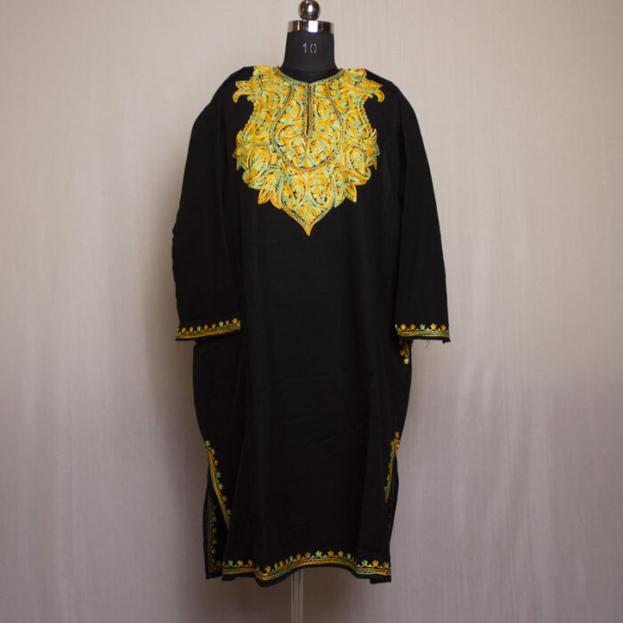 Black Wular Cashmilon Aari Pheran - Image 2