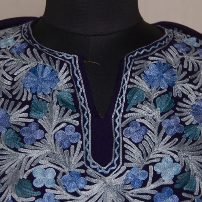 Dark Blue Aabi Cashmilon Aari Pheran - Image 2