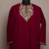 Dark Pink Afrozi Cashmilon Aari Pheran (L40)