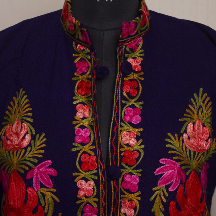Dark Blue Aari Cashmilon Short Jacket - Image 2