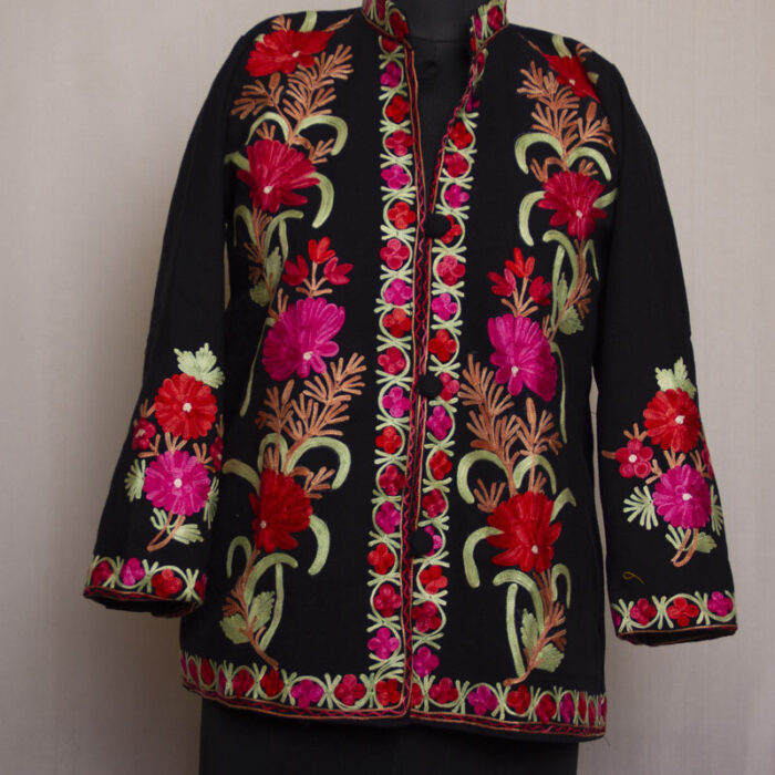 Black Cashmilon Aari Short Jacket