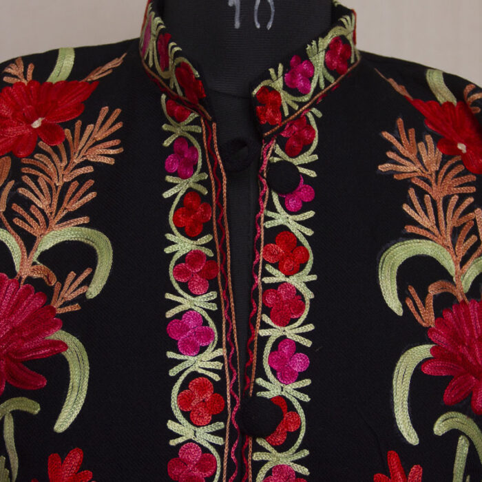 Black Cashmilon Aari Short Jacket - Image 2