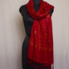 Maroon Stole With Hand Sozni Work