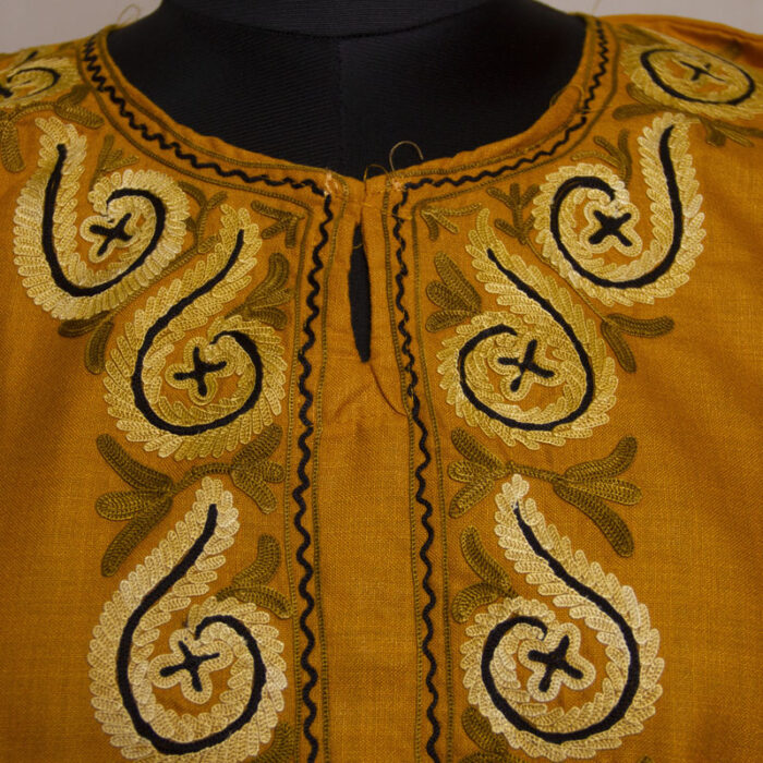 Mustard Ruby Cotton Aari Kurta - Image 3
