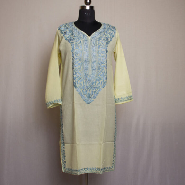 Offwhite Summer Cool Cotton Aari Kurta - Image 2