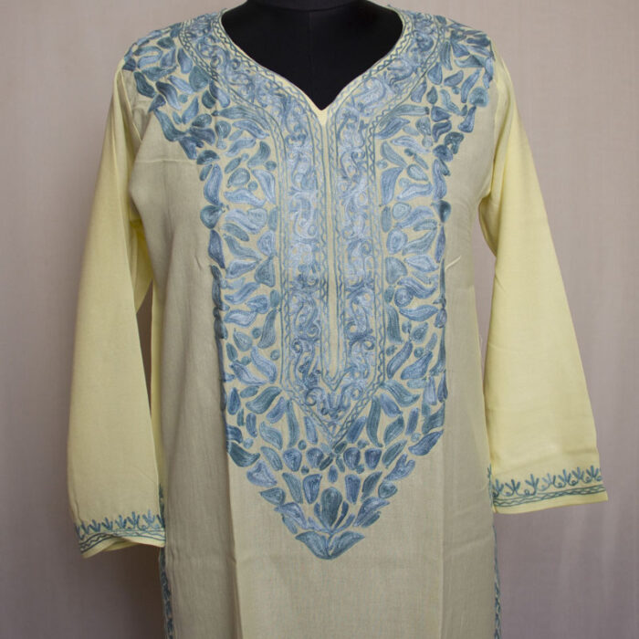 Offwhite Summer Cool Cotton Aari Kurta