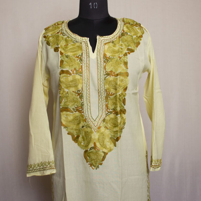 Offwhite Posh Summer Cool Cotton Aari Kurta