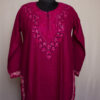 Dark Pink Ruby Cotton Aari Kurta