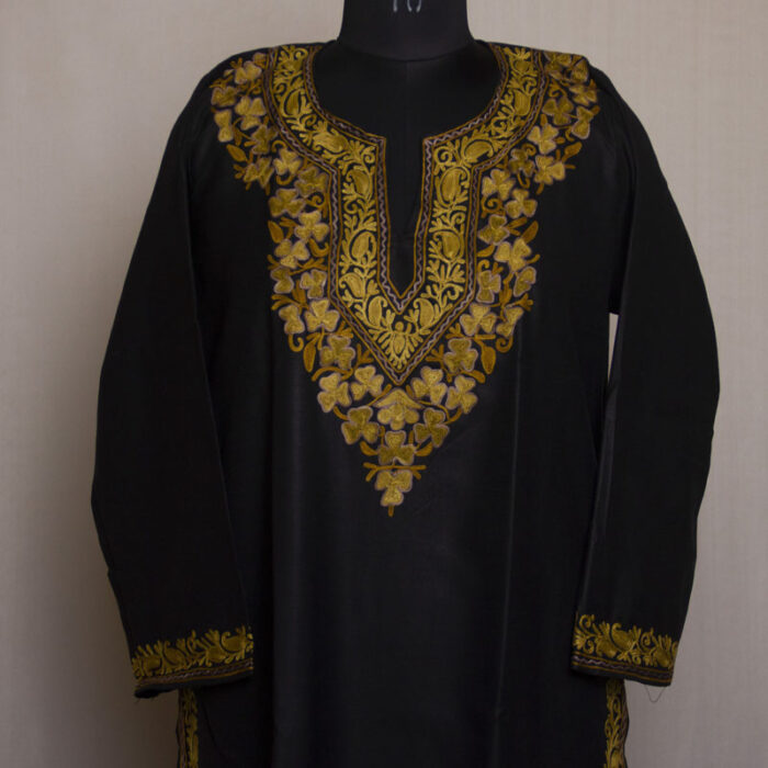 Black Summer Cool Cotton Aari Kurta