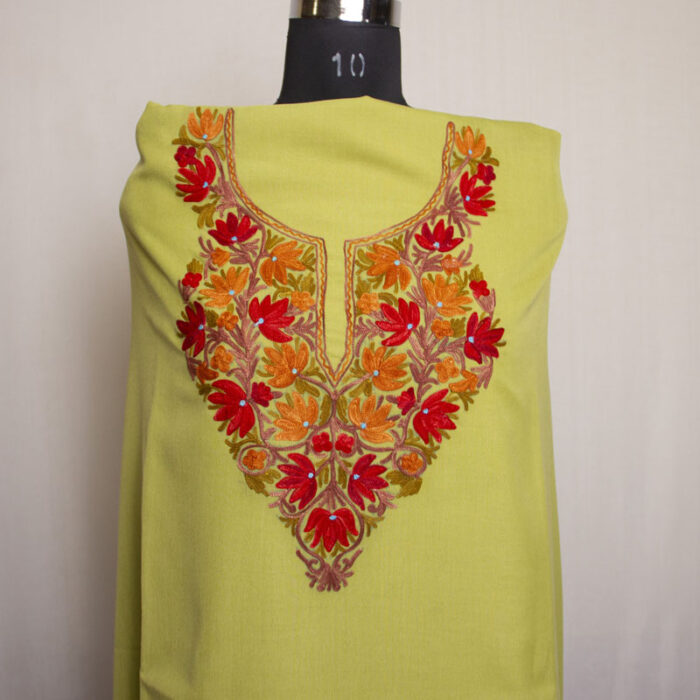 Green Kamal Cotton Aari Work 2Pc Suit