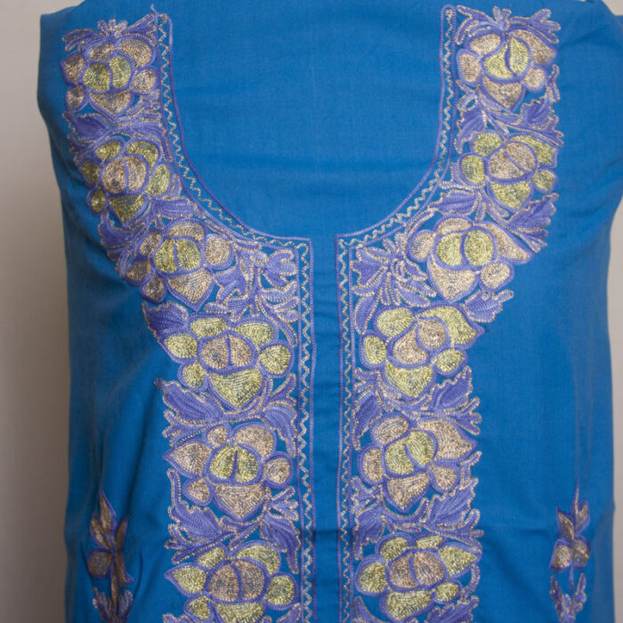 Blue Aari Zari 2Pc Winter Suit