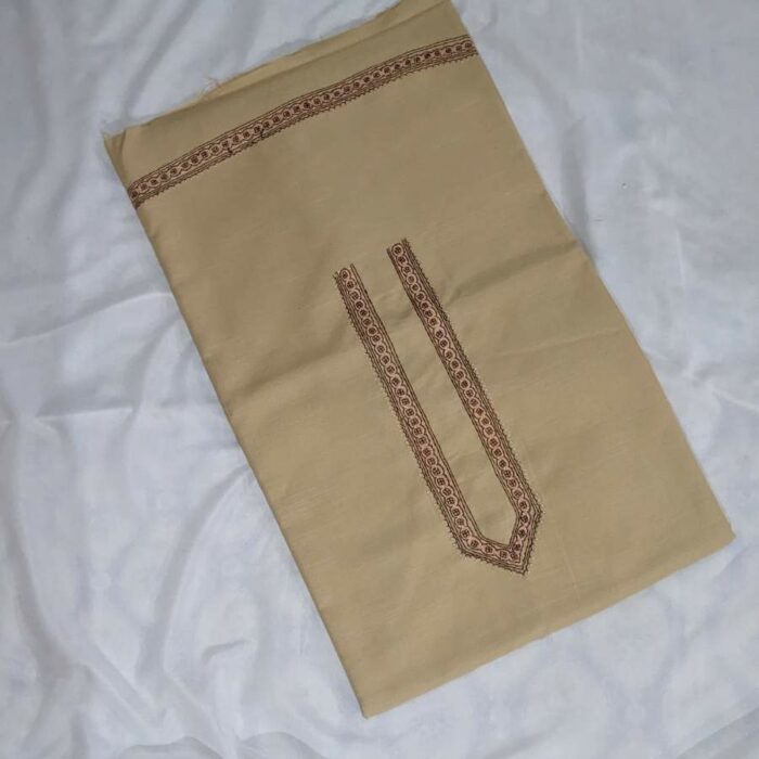 Men Unstitched Kurta Pyjama Nude Color