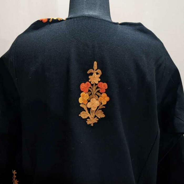 Black Cashmilon Multi Ari Pheran - Image 4